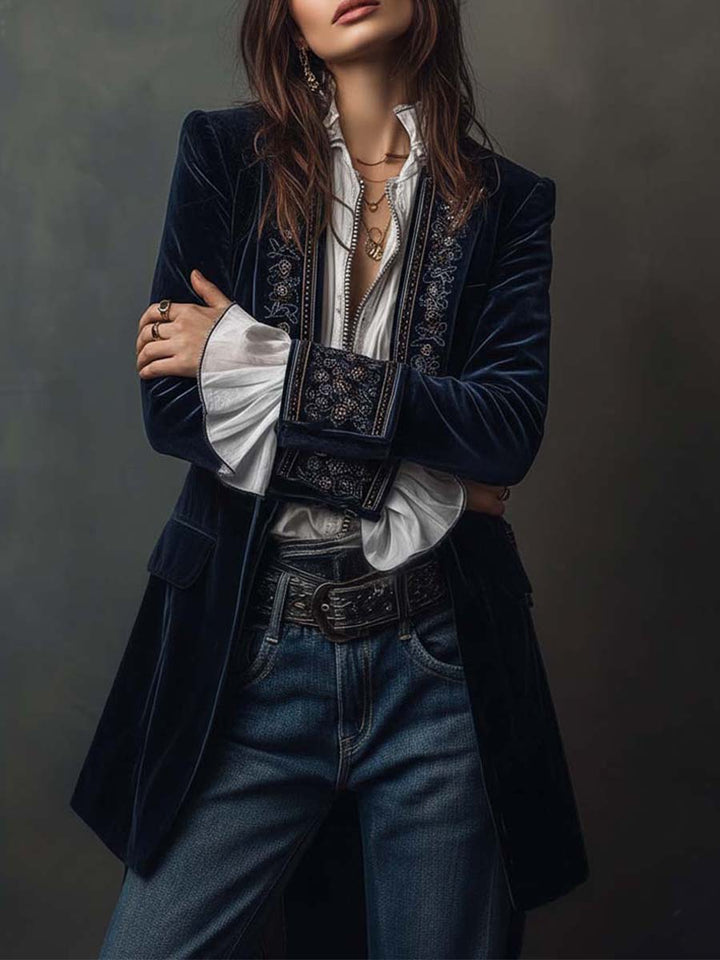 Gabrielle™ | Embroidered Longline Jacket