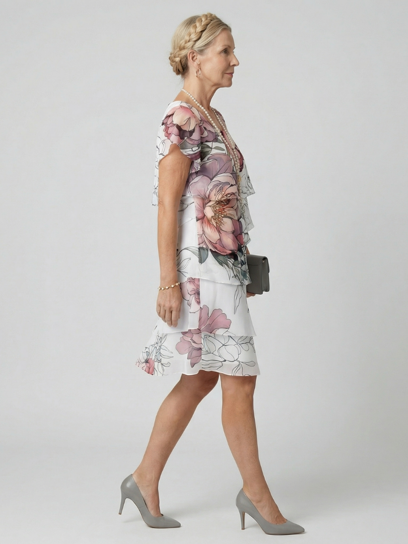 Kualani | Clean Floral Knee Length Dress