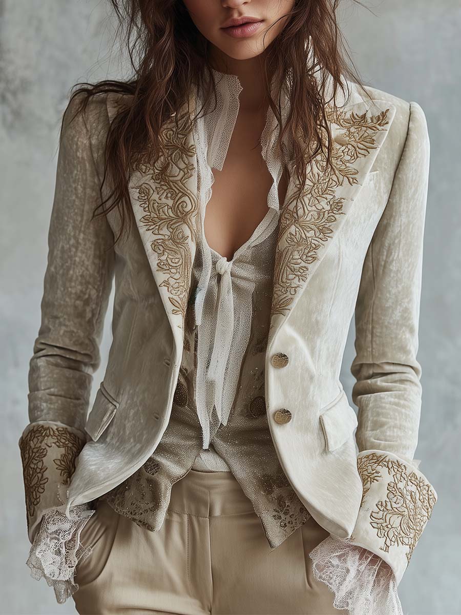 Amberly™ | Embroidered Tailored Blazer