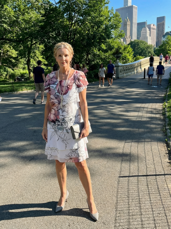 Kualani | Clean Floral Knee Length Dress