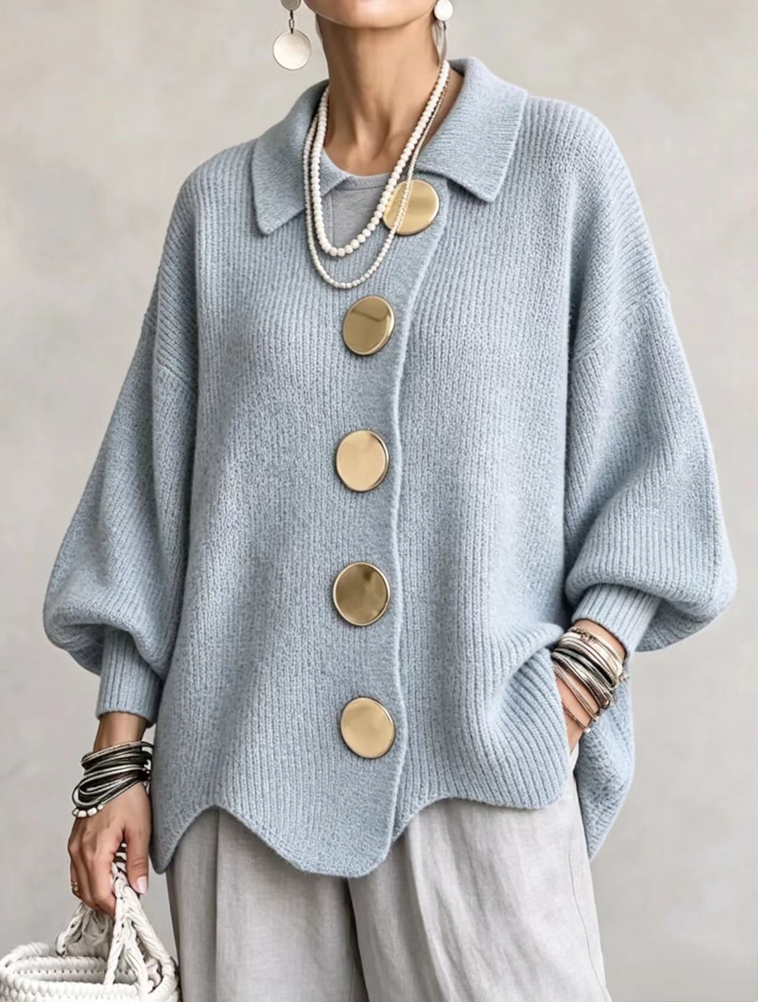 Isadora | Oversized Collared Cardigan for Women
