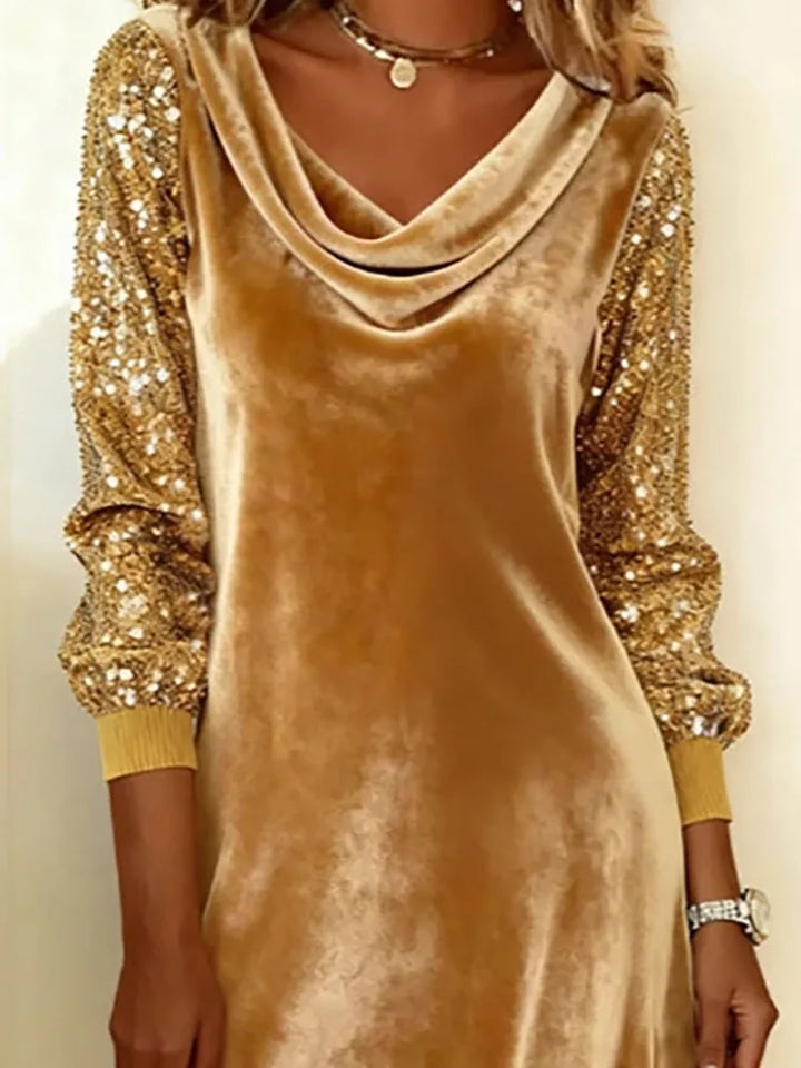 FROSINA™ | Velvet Sparkle Sleeve Dress