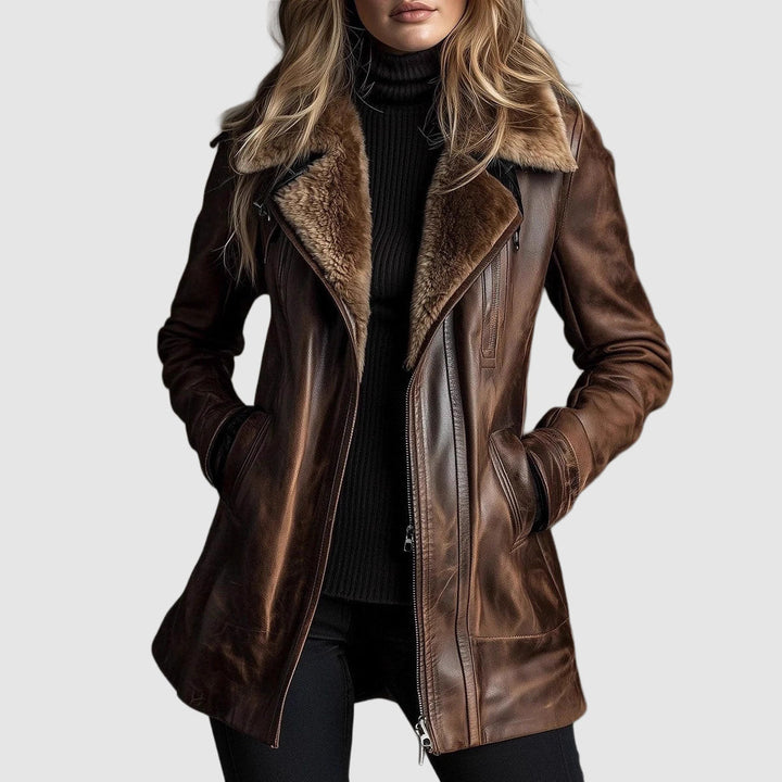 Vivienne | Plush-Collar Zip-Front Jacket