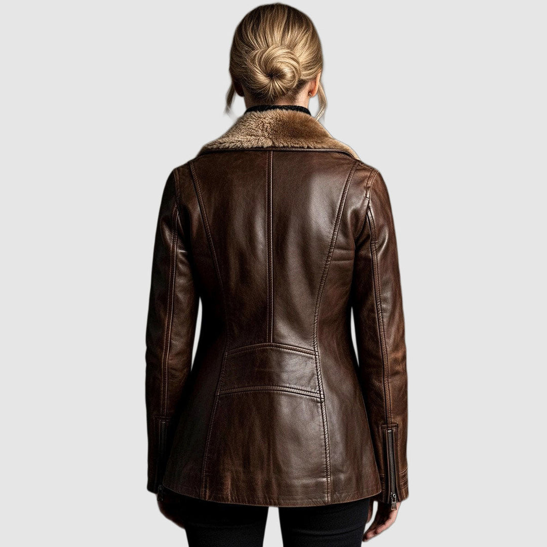 Vivienne | Plush-Collar Zip-Front Jacket