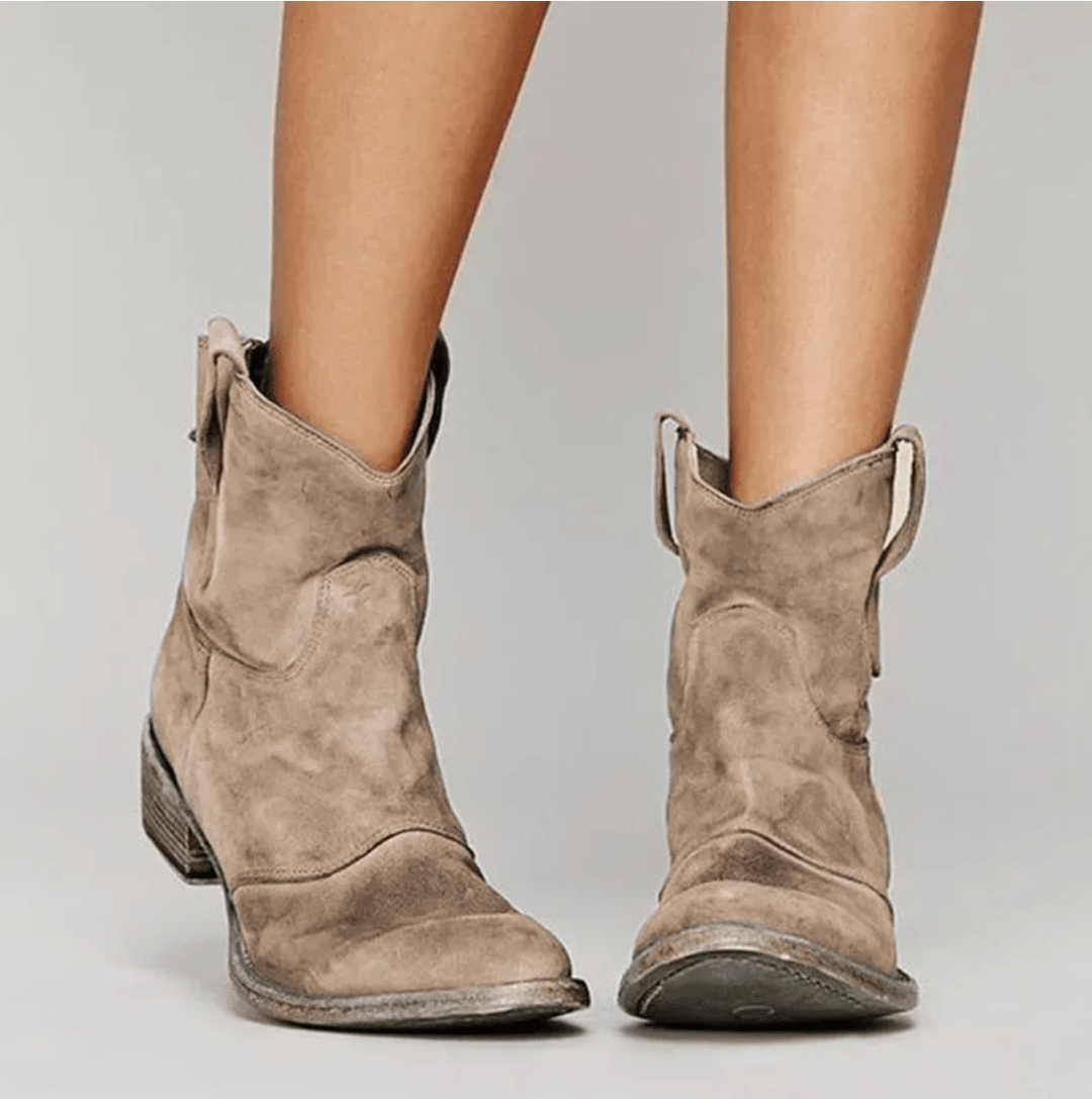 Charlotte Orthopedic Suede and Cotton Ankle Boot
