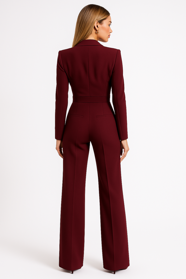 V-Neck Wide-Leg Jumpsuit