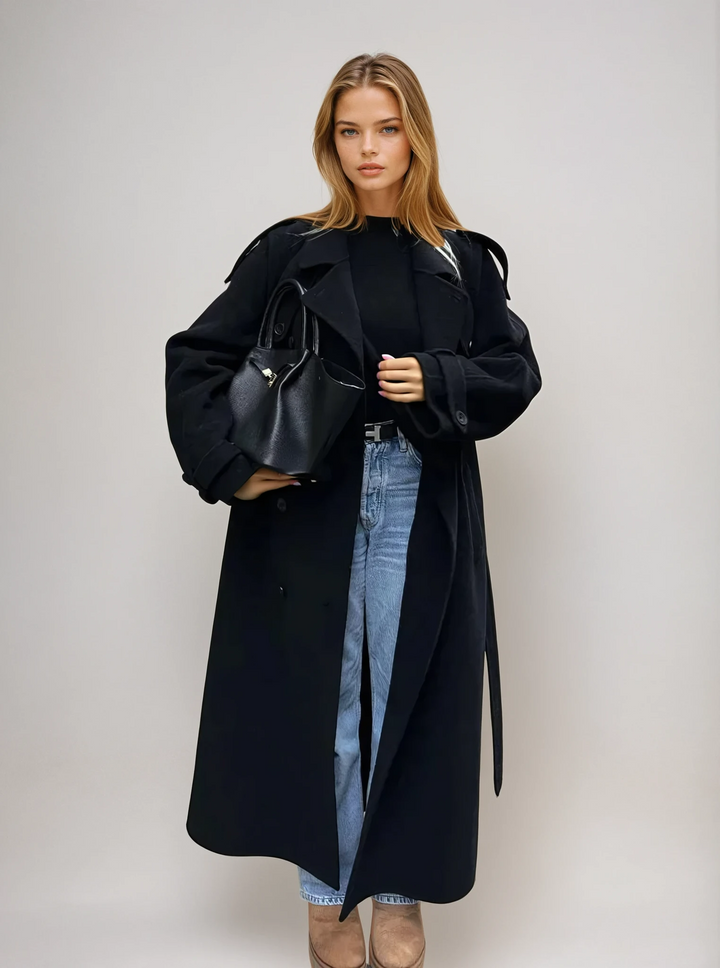 Women’s Double-Breasted Wool Blend Coat
