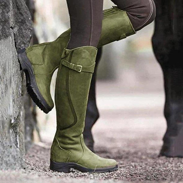 Women's Winter Waterproof Leather Riding Boots