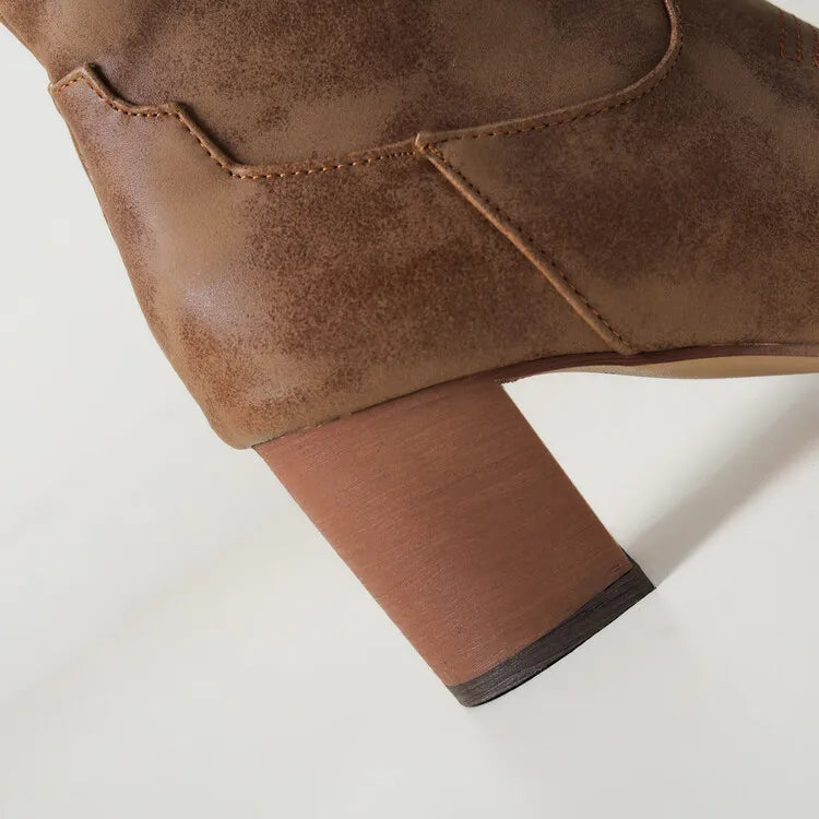 Brown Women's Knee-High Cowboy Boots