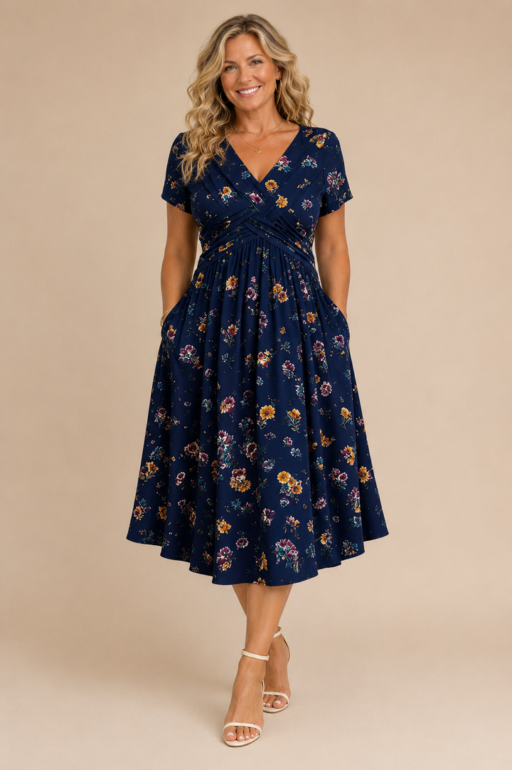 Alina™ | Floral Twist Waist Dress