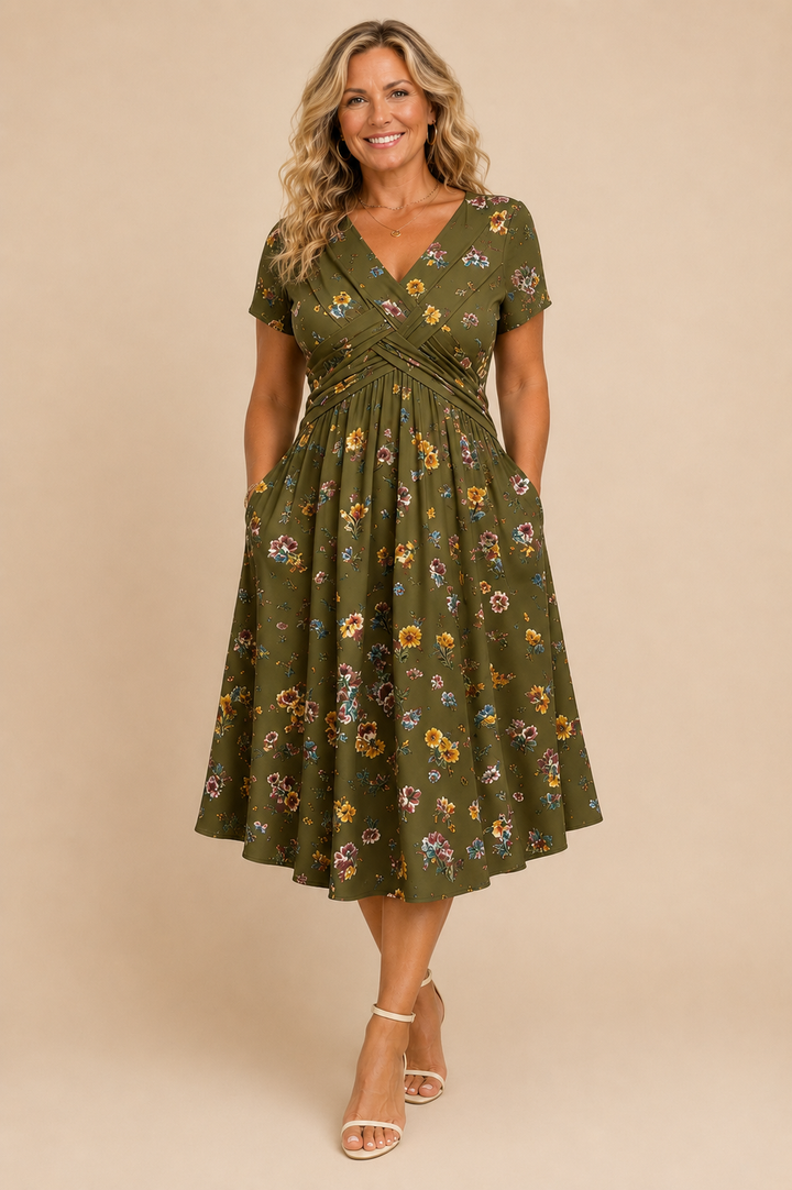 Alina™ | Floral Twist Waist Dress