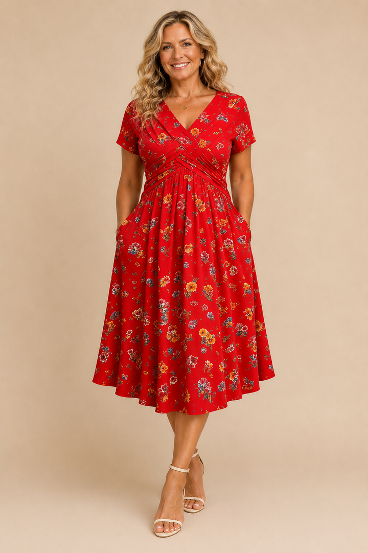 Alina™ | Floral Twist Waist Dress