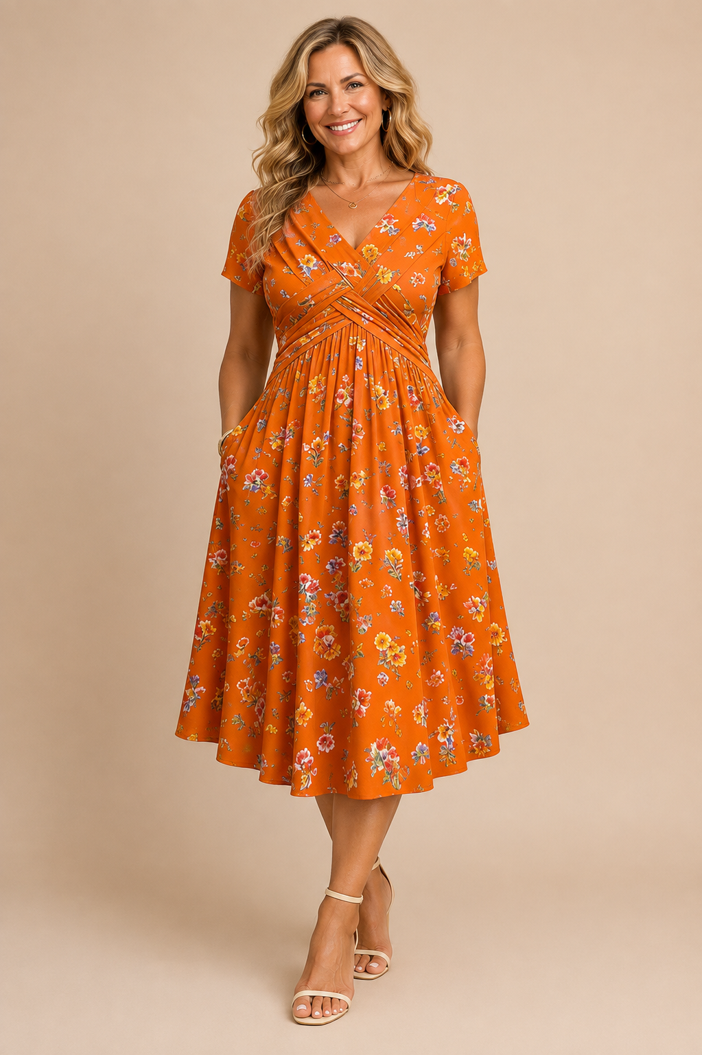 Alina™ | Floral Twist Waist Dress