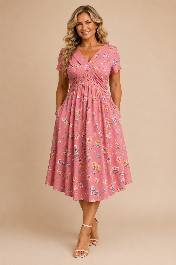 Alina™ | Floral Twist Waist Dress