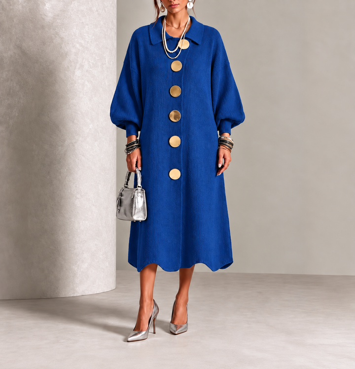 Sienna Long Sleeve Button-Down Knit Dress