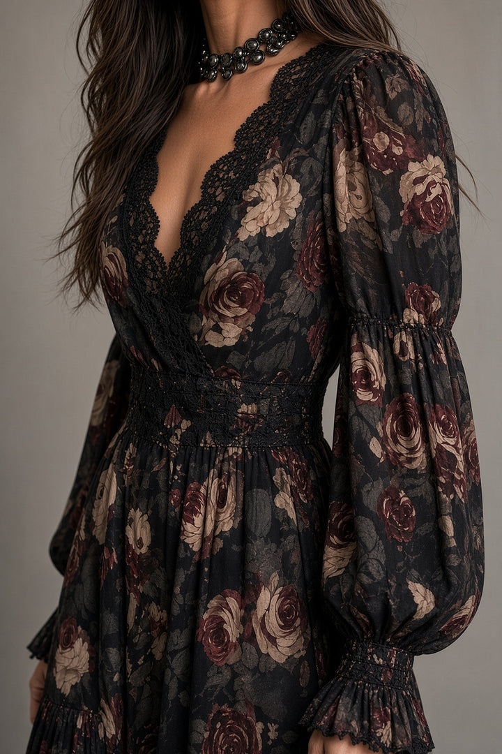 Elena | Vintage Floral Lace Dress