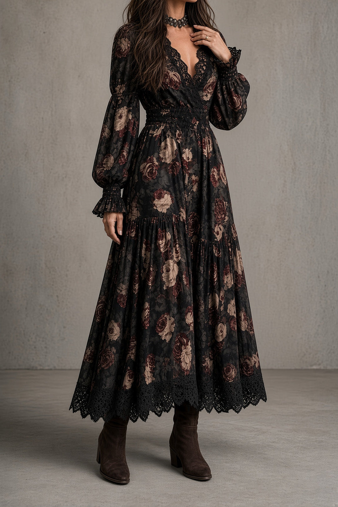 Elena | Vintage Floral Lace Dress