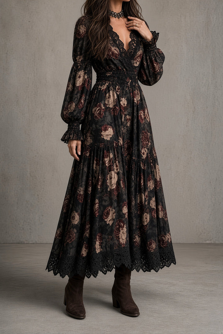 Elena | Vintage Floral Lace Dress
