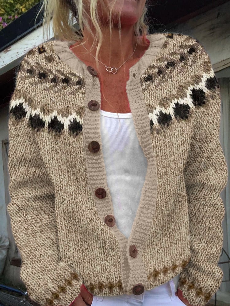 ELIN™ | PATTERNED YOKE CARDIGAN
