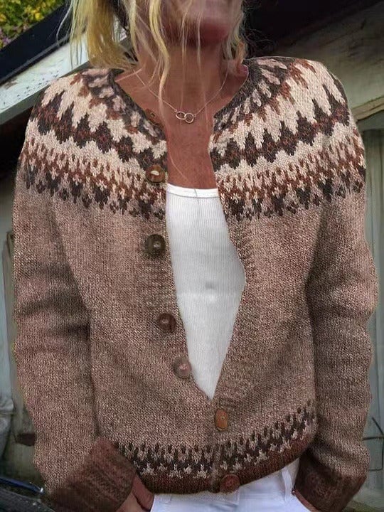 EBBA™ | FAIR ISLE YOKE CARDIGAN