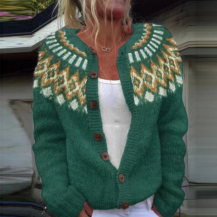 THORA™ | ZIGZAG YOKE CARDIGAN