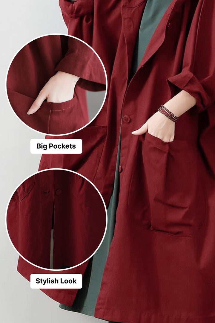 One Size Fits All Oversized Water-Resistant Windbreaker Jacket