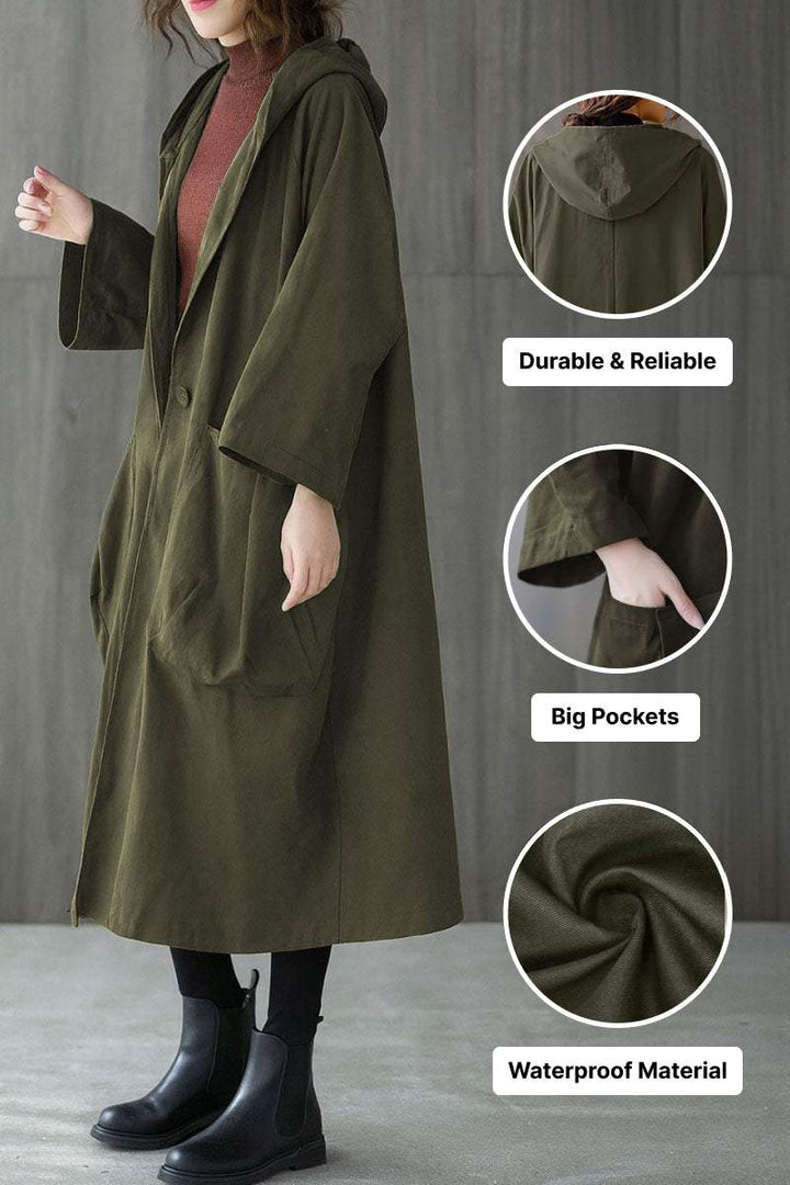One Size Fits All Oversized Water-Resistant Windbreaker Jacket